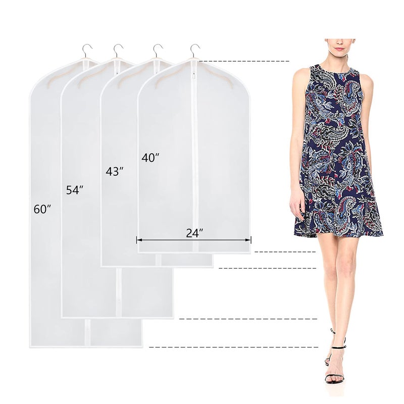 Zilink Garment Bags for Long Dresses 60-inch Translucent Suit Bag with Full-Length Zipper (Set of 6) for Dance Costumes Gown Dress Clothes Storage [Upgraded Version] - Image 2